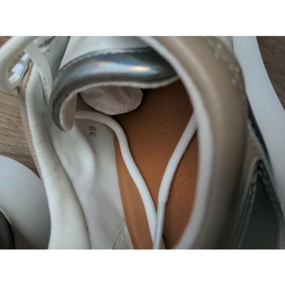 Robert Clergerie White Sea Fashion Boost Sole Comfort Metallic Trim Sneakers Reg - Picture 11 of 12